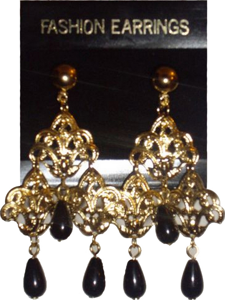 Boucles d'oreilles perle noir