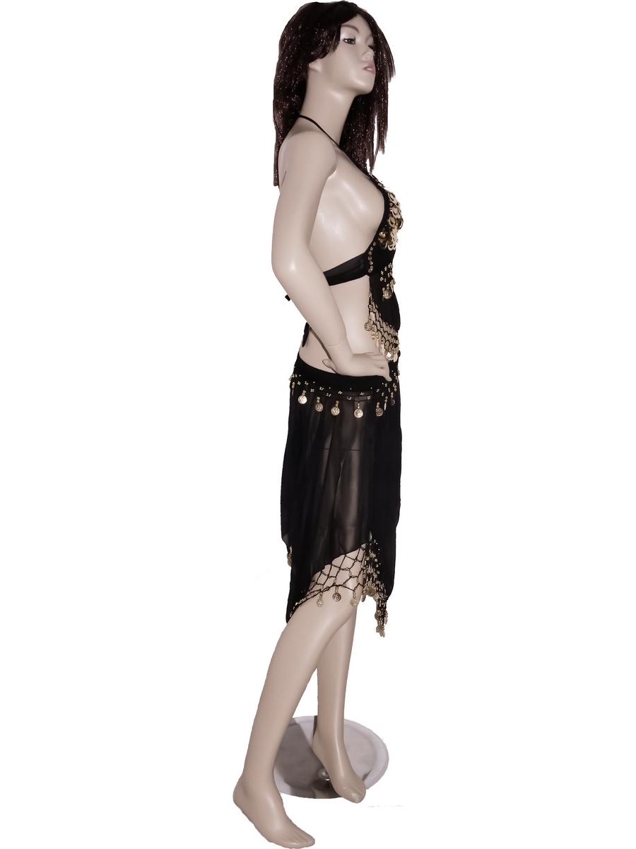 costume de danse orientale noir top d&eacute;corer