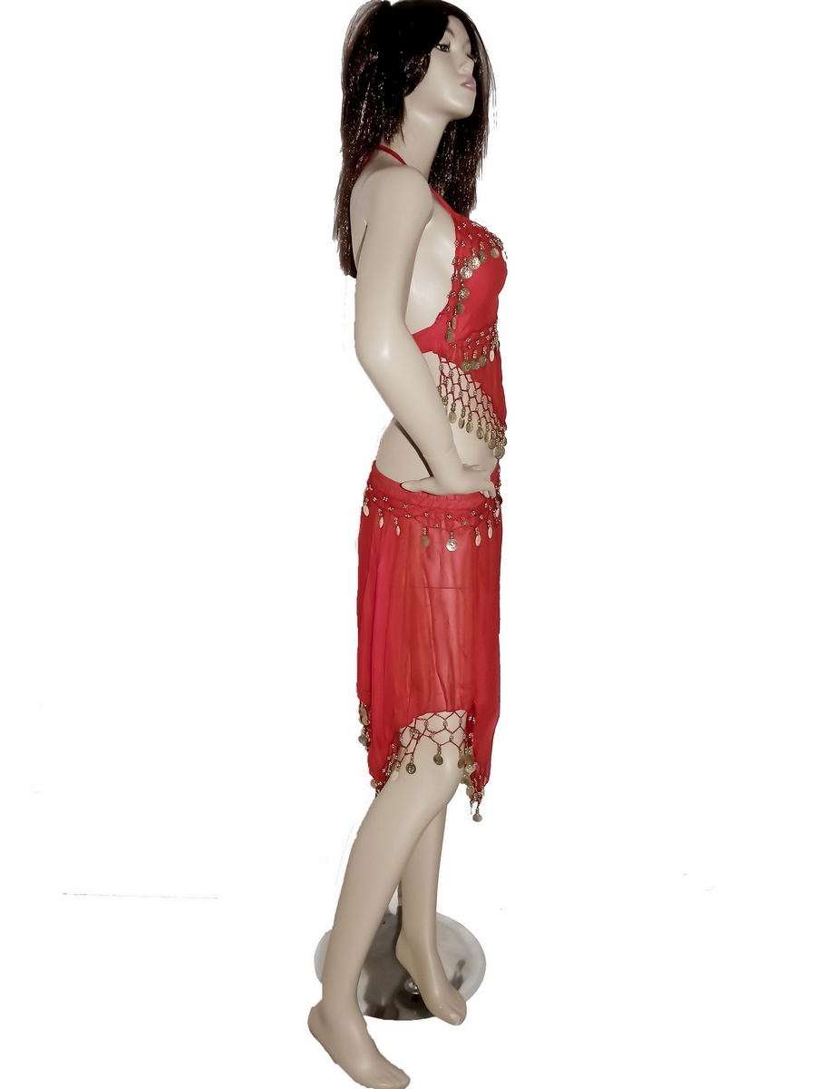 costume de danse orientale jupe rouge
