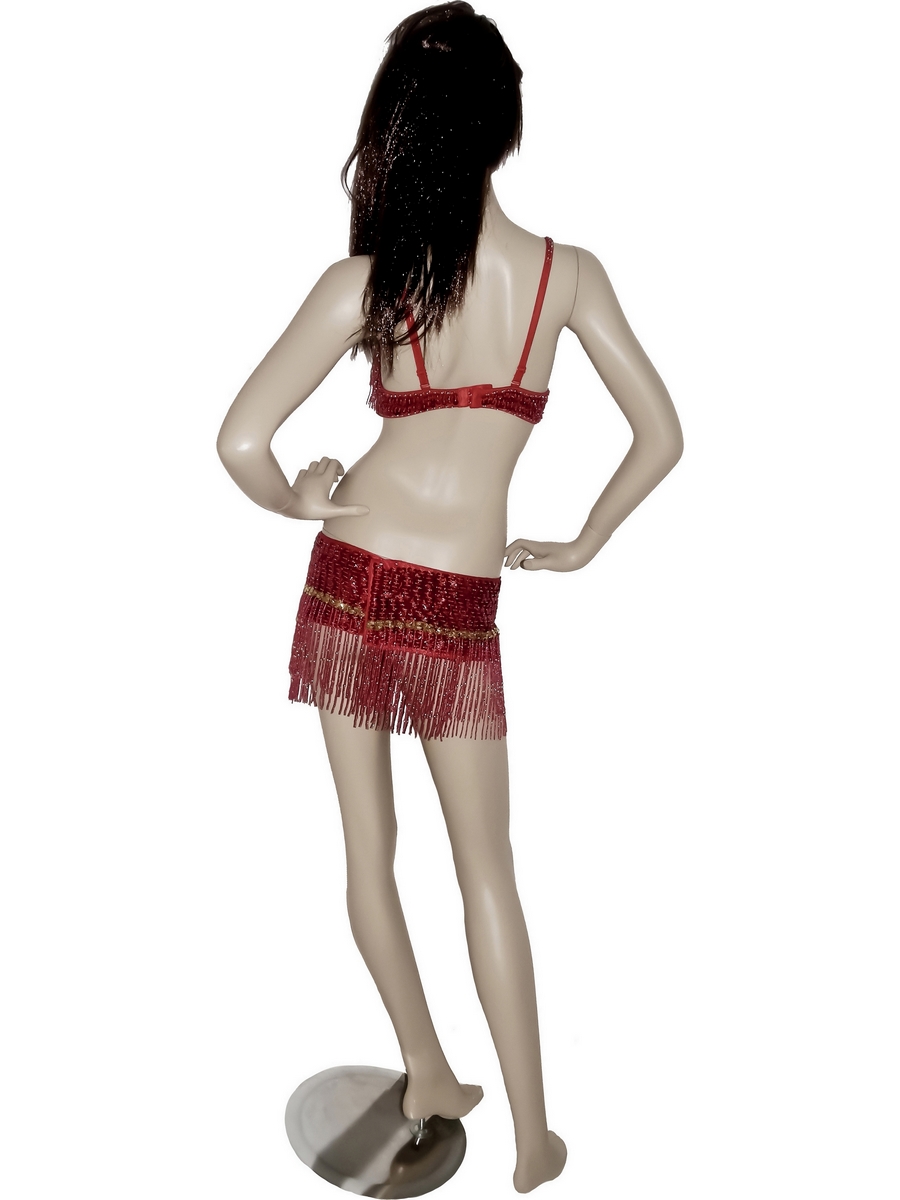 ensemble soutien-gorge danse orientale rouge et or