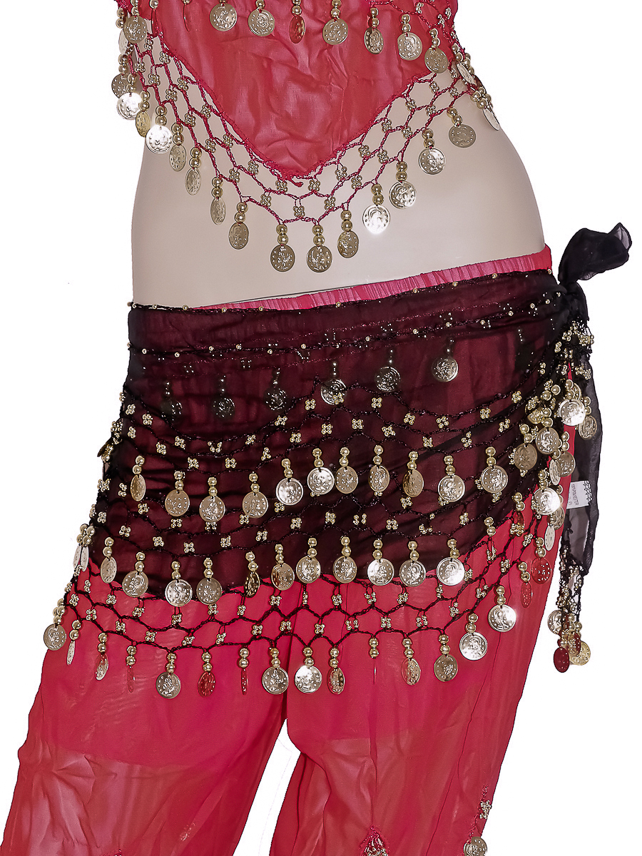foulard &agrave; sequins noir danse orientale