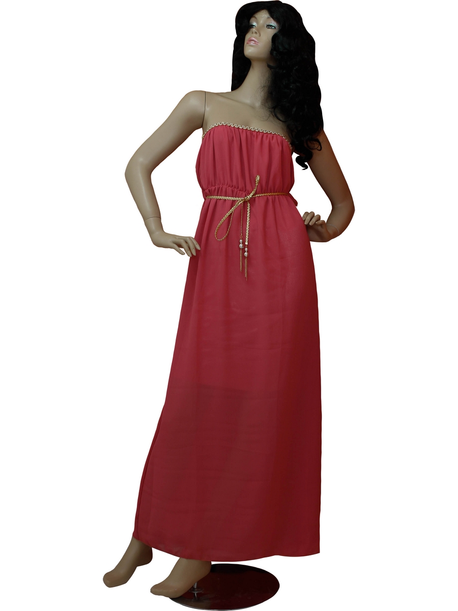 Robe bustier longue rose